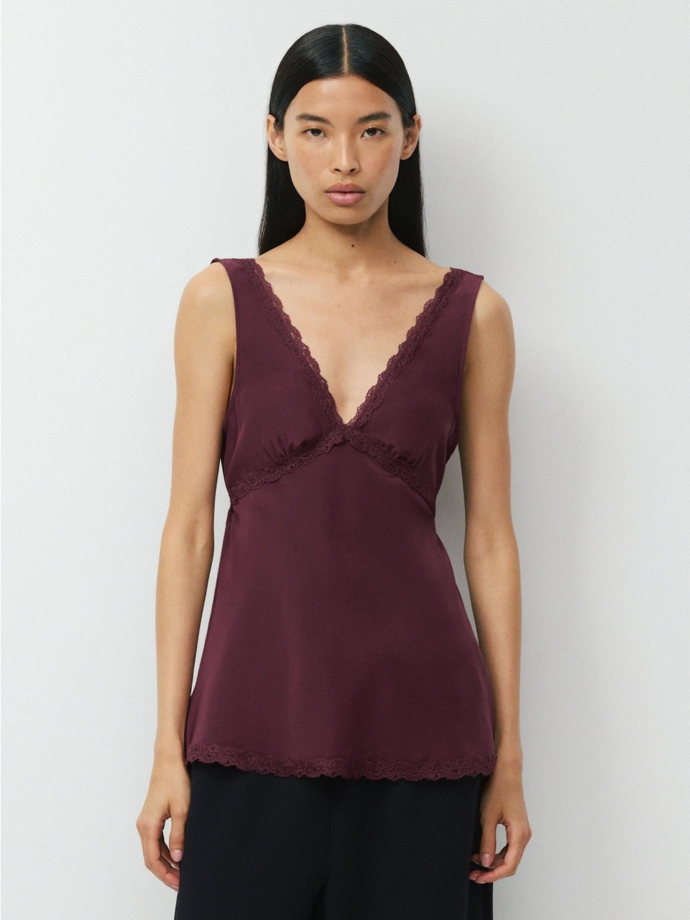 NWT - Aritzia Aritzia Wilfred Serenade Silk Top - Gala Plum - Size Small